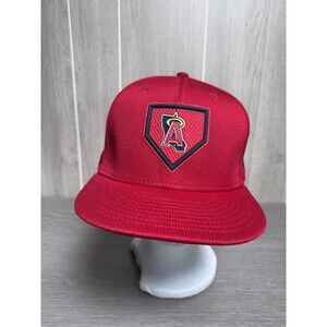 New Era 59FIFTY Los Angeles Angels Red Fitted Hat Cap Size 7 5/8 MLB Authentic
